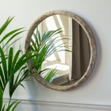 Round Mirror Antique Fir by Grand Illusions